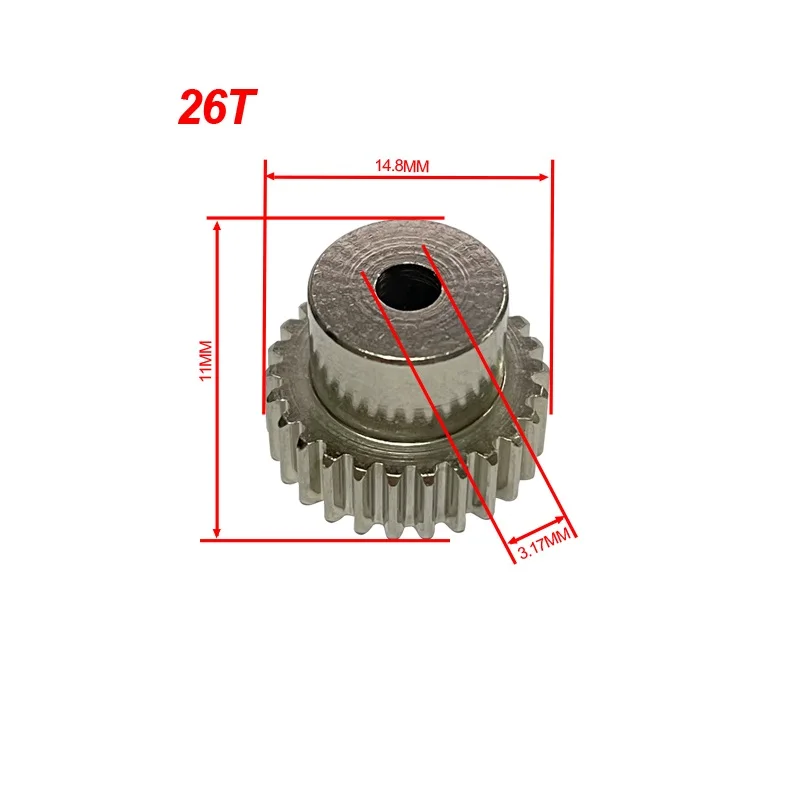 48P 3.17mm 19T 26T 34T Metal Pinion Motor Gear For 1/10