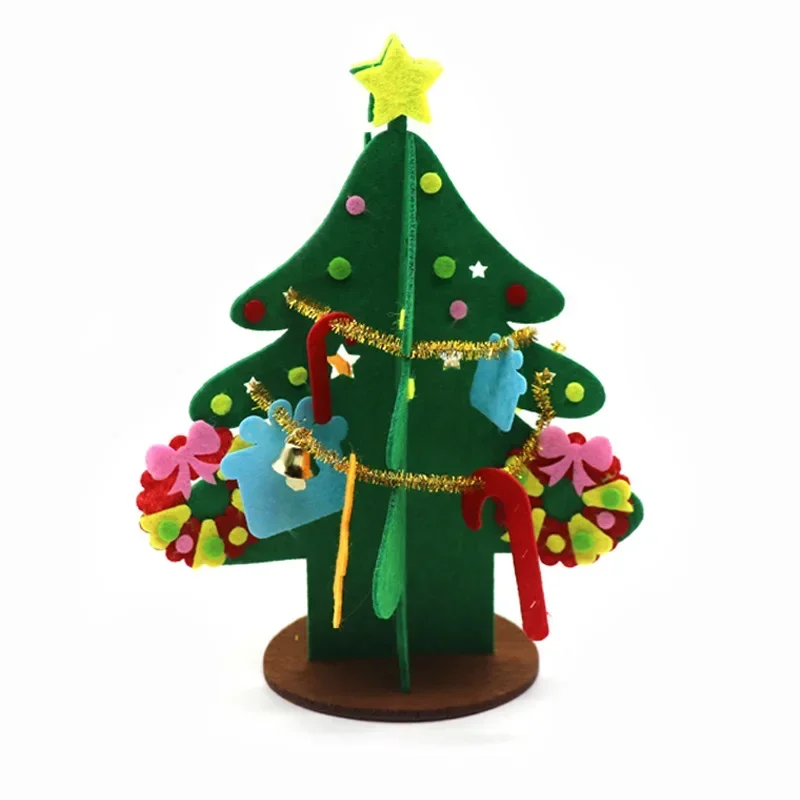 3D DIY Felt Christmas Tree Kids Toys For Children Kindergarten Crafts Snowman Educational Toys Decoration Gifts For Children