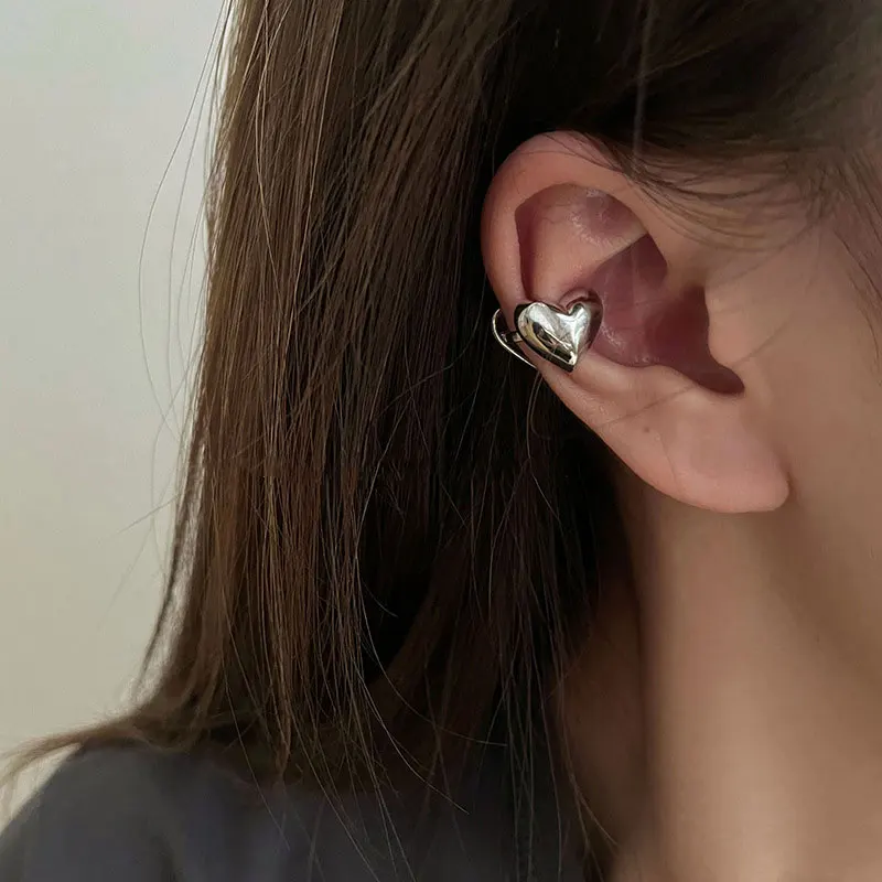 Clip Earrings Vintage Heart For Women Silver Color No Piercing Fake Earring Lots Fashion Jewelry