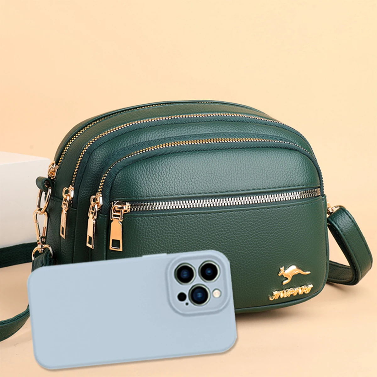 Stylish Women PU Shoulder Bag for Women, Multi-Compartment Design Zipper Closure & Large Capacity Crossbody Bag For Daily/Travel