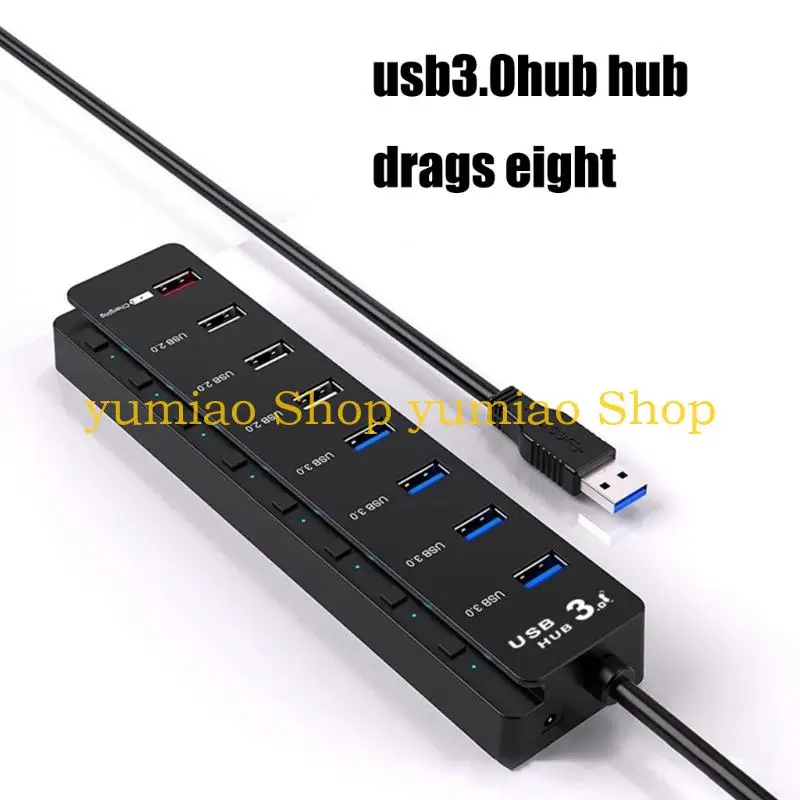 587B USB 허브 8포트 USB 허브 분배기(개별 스위치 포함) 4x USB 3x USB 2.0