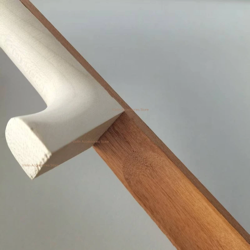 Unfinished 4/4 3/4 1/2 1/8 Violin White Neck Head+ Natural Ebony Fingerboard Violin Parts Unvarnished