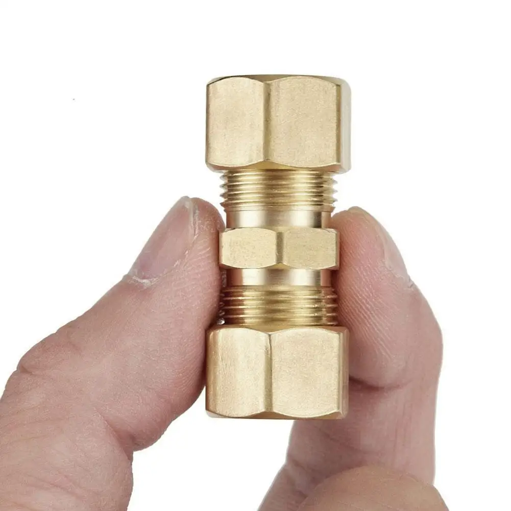 3/16" OD Hydraulic Brake Lines Pipe Brass Brake Line Union Fittings Straight Reducer Compression Kits Connector 5pcs brake connecting insert brake line lock kit brake pipe hose brake line connector