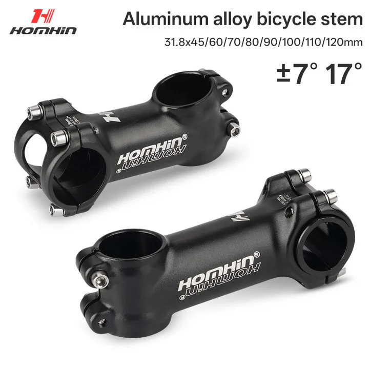 Ultralight Adjustable Bicycle Handlebar Stem 7/17 Degrees MTB Road 31.8*45-120mm Mountain MTB Power Parts