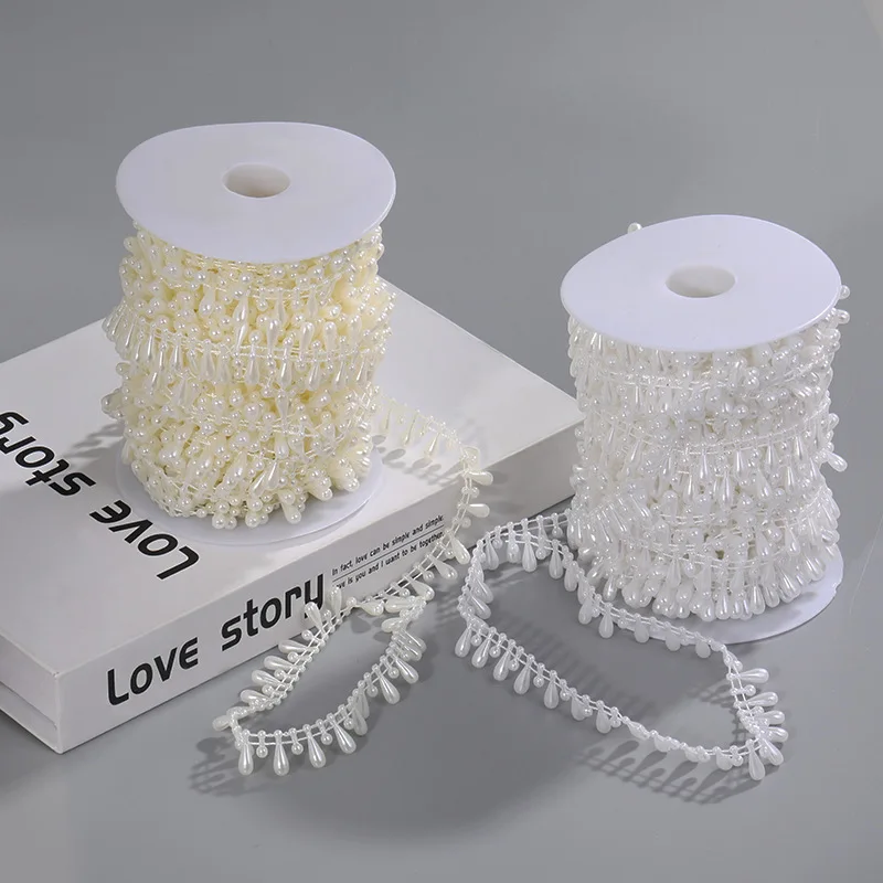 Hot Sale!!!!!! Mixed Sized Round Pearl Bead in Ivory,Cake , DIY Craft, , 4 (10 Yards /) x 1.5cm