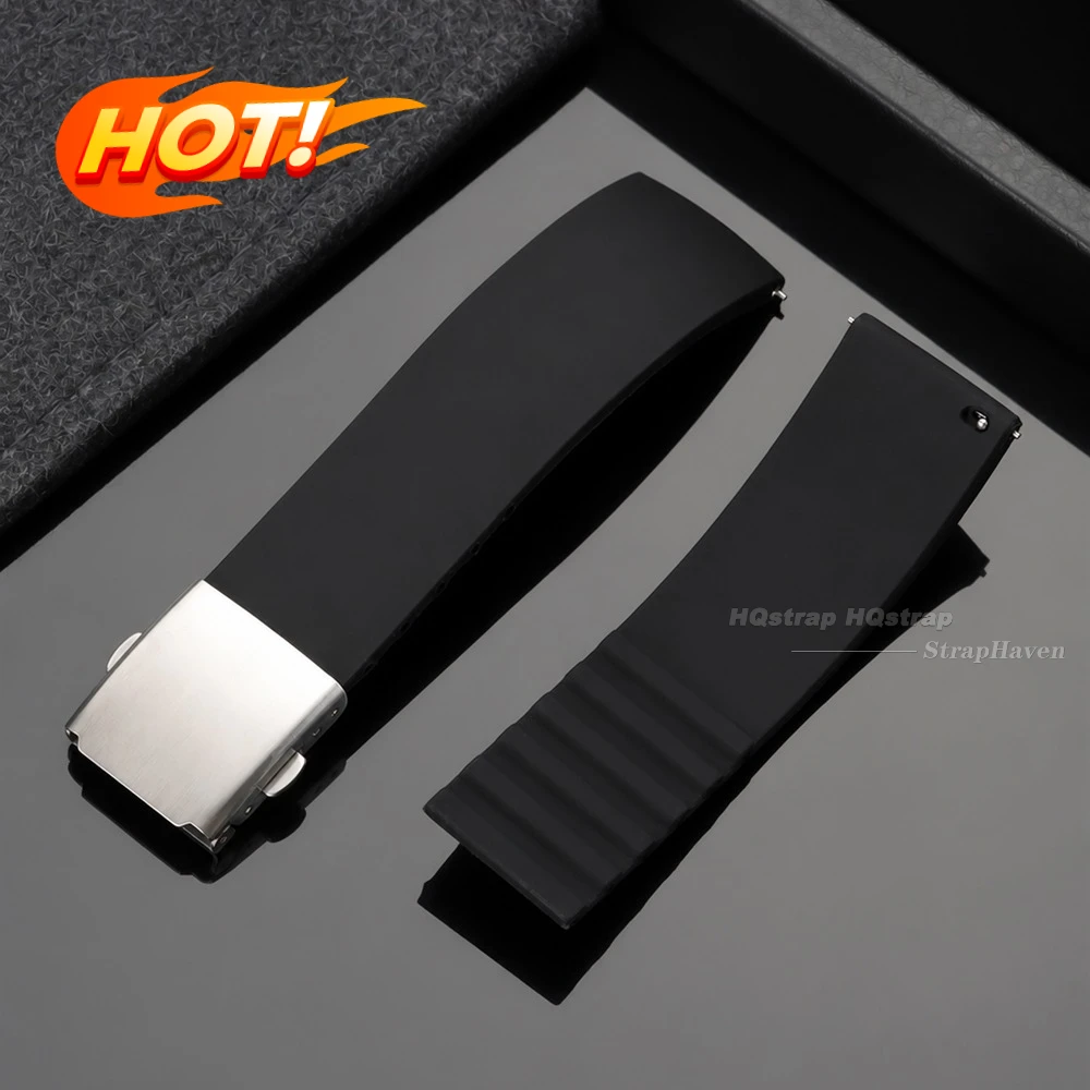 Premium Waterproof Silicone Watch Strap with Quick Release and Folding Clasp