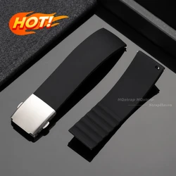 Premium Waterproof Silicone Watch Strap with Quick Release and Folding Clasp - 22mm (Black)