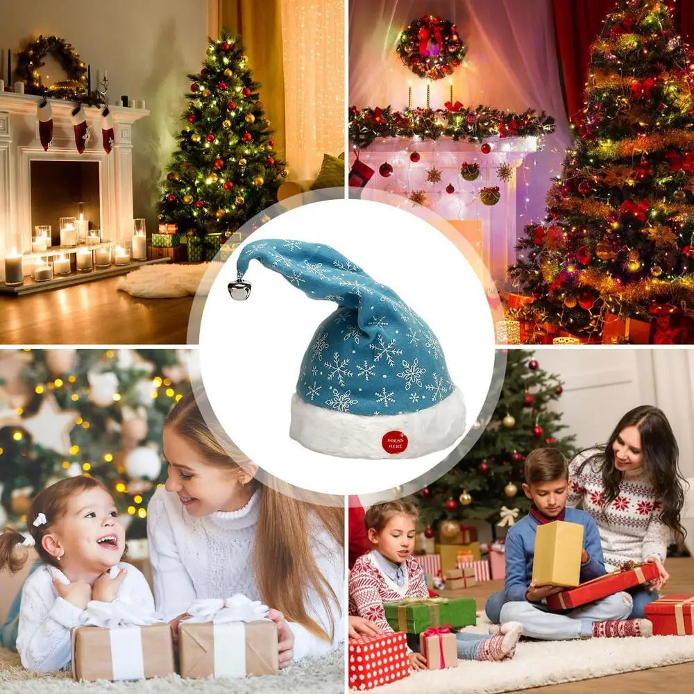 Singing And Dancing Christmas Hat Electric Funny Santa Hat Toy With Christmas Music Costume Accessories For Performances New