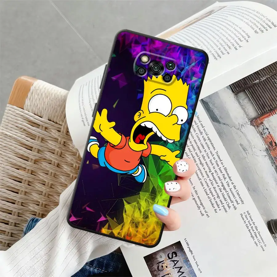 Black Soft Phone Cover Case with Funny Homer Simpson Design