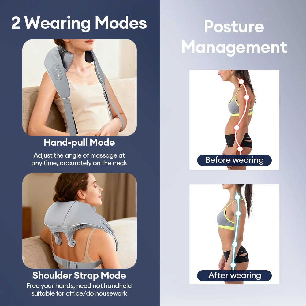 8-head Trapezius Massager Neck And Shoulder Massager Wireless Shoulder And Back Kneading Massage Relaxing Tense Muscles
