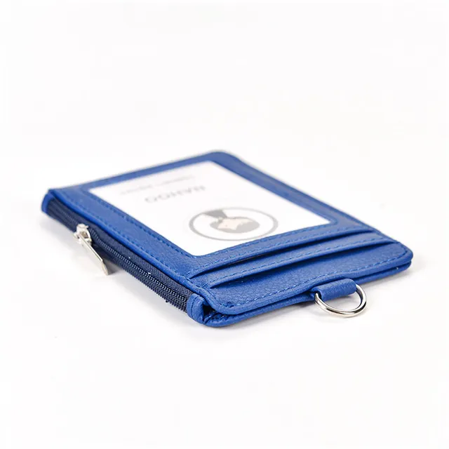 ELV Badge Holder with Zipper, ID Badge Card Holder Wallet with 5 Card  Slots, 1 Side RFID Blocking Pocket and 20 inch Neck Lanyard Strap for  Offices