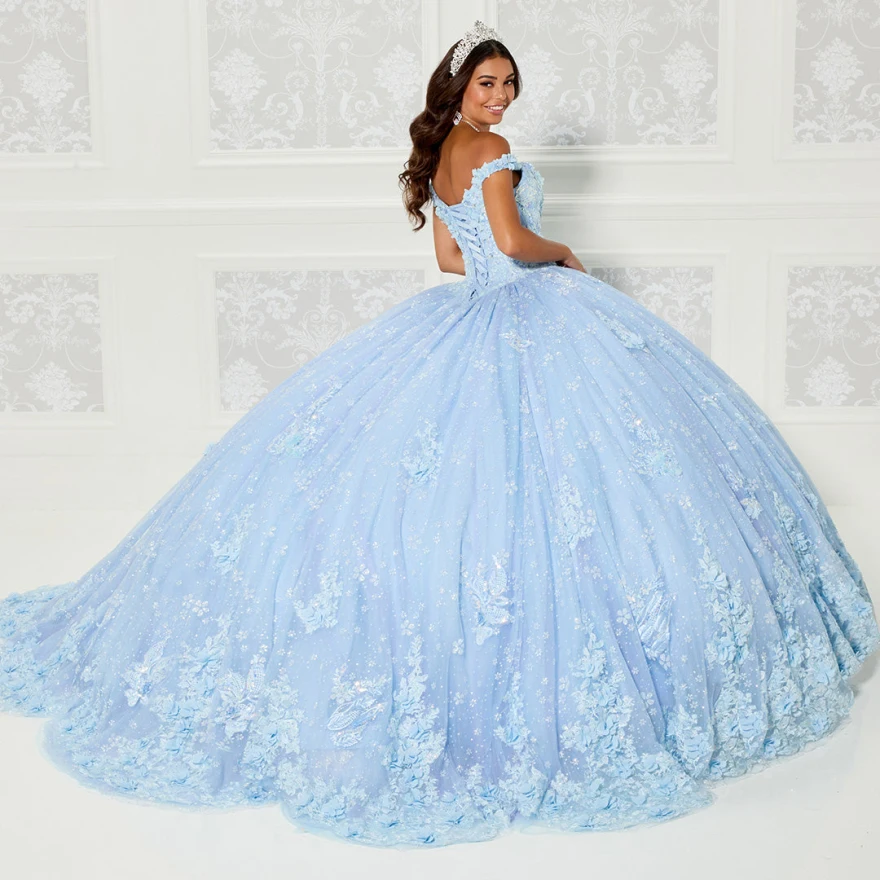 Lorencia Blue Quinceanera 巹   ø  ̽    ڸ Sweet 16 Vestidos De 15 Anos YQD561