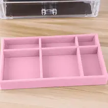 

Dustproof Fine Texture Jewelry Storage Box Flannel Practical Adjustable Grid Jewelry Organizer Tray for Home