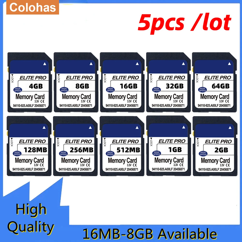 5 Pz/Lotto Scheda Di Memoria Per Scheda Sd 1Gb 2Gb 4Gb 8Gb 16Gb 32Gb 64Gb 128Gb Sicuro Digitale Flash Memory Card Game Gear Smartphone