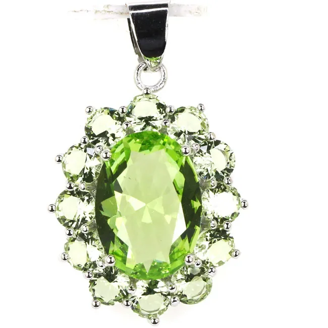 Ciondolo In Argento Sterling Massiccio 925 Affascinante Granato Tsavorite Verde Londra Topazio Blu Rosa Kunzite Abbigliamento Quotidiano