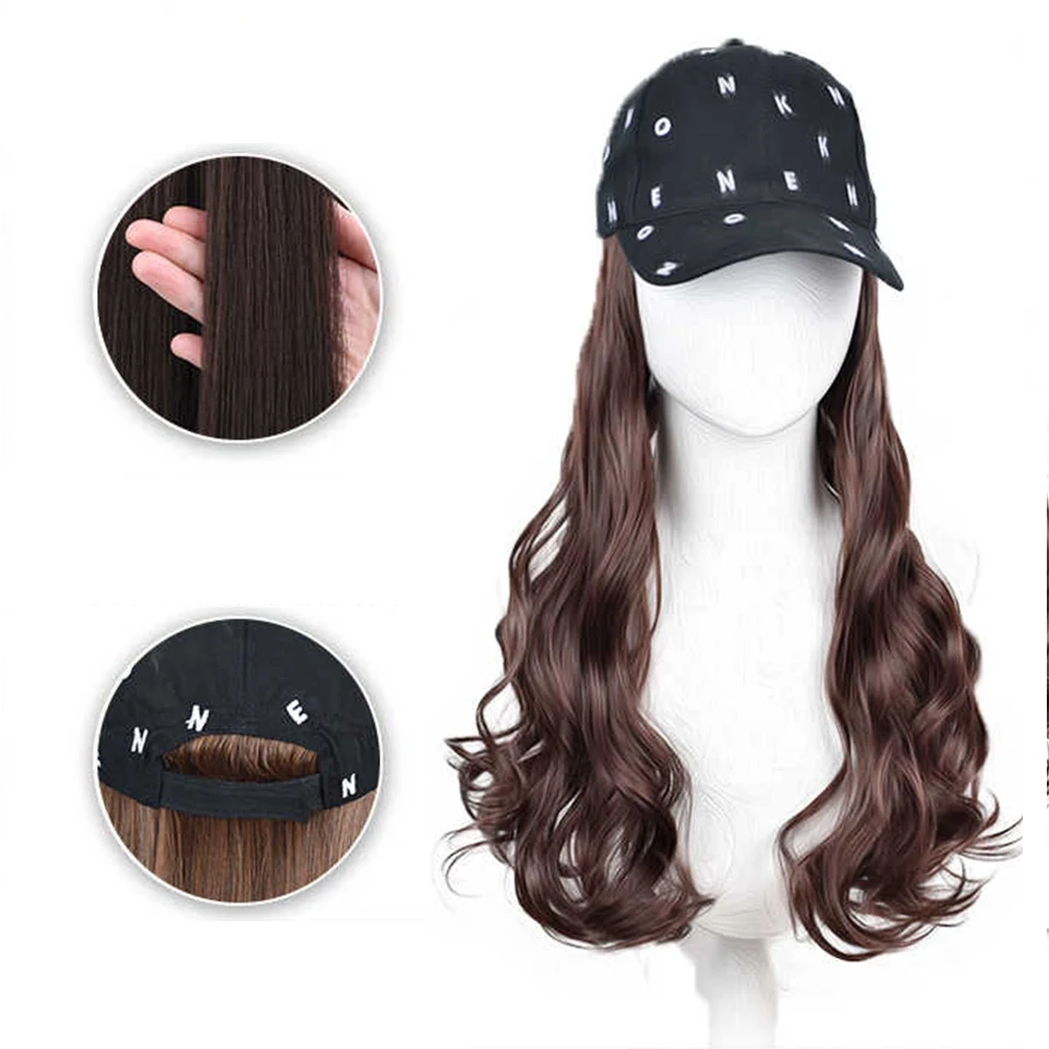 Synthetic Long Straight Hair Wig Cap for Women