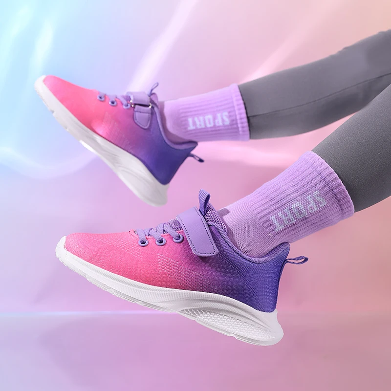 أحذية رياضية للأطفال، أحذية رياضية عصرية متعددة الألوان خفيفة الوزن من القماش الشبكي، مريحة وقابلة للتنفس للجري في الهواء الطلق للأولاد والبنات