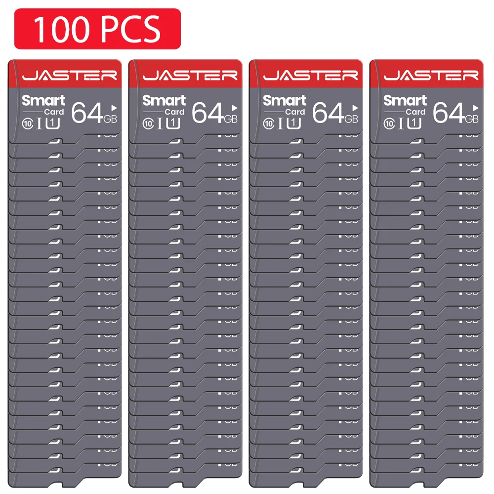 JASTER Memory Card SD Class 10, High Speed TF Card Actual Capacity, 128GB 64GB 32GB 16GB 8GB, 100 PCS Lot