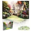 70cm*50cm 1000pcs Rustic Villa Jigsaw Puzzle Adult Stress Relief Beautiful Landscape Painting Puzzle Home Wall Decor 1