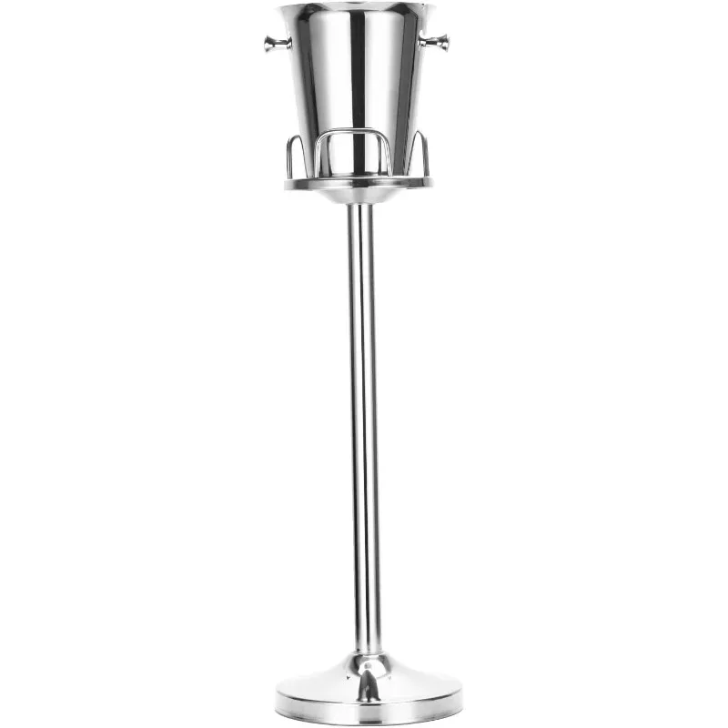 Champagne Bucket with Stand,Ice Bucket with Stand Stainless Steel Wine Chiller On Stand 12Lb Hammered Tall Ice