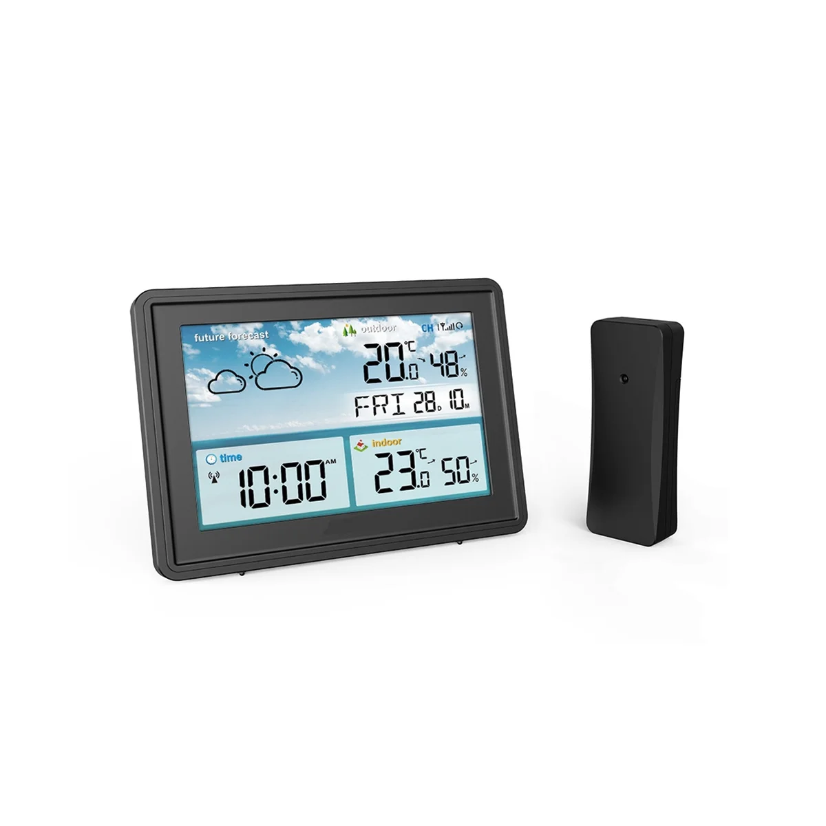

Wireless Digital Color LCD Display Thermometer Hygrometer Forecast Sensor Frost Calendar(B)EU Plug