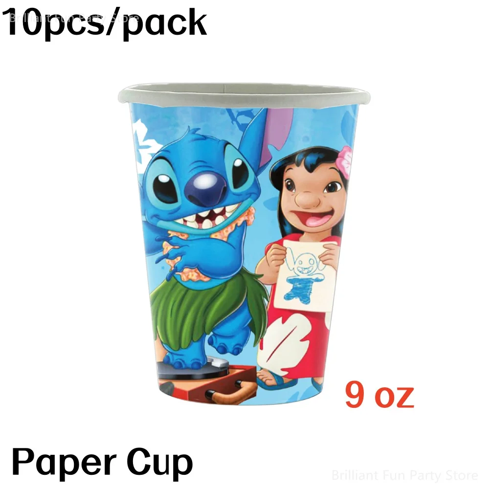 thumbnail image 1 of Decoración de fiesta de cumpleaños de Disney Lilo & Stitch, vajilla desechable, plato, servilleta, globo, mantel para niños, suministros para baby shower, 1 of 5