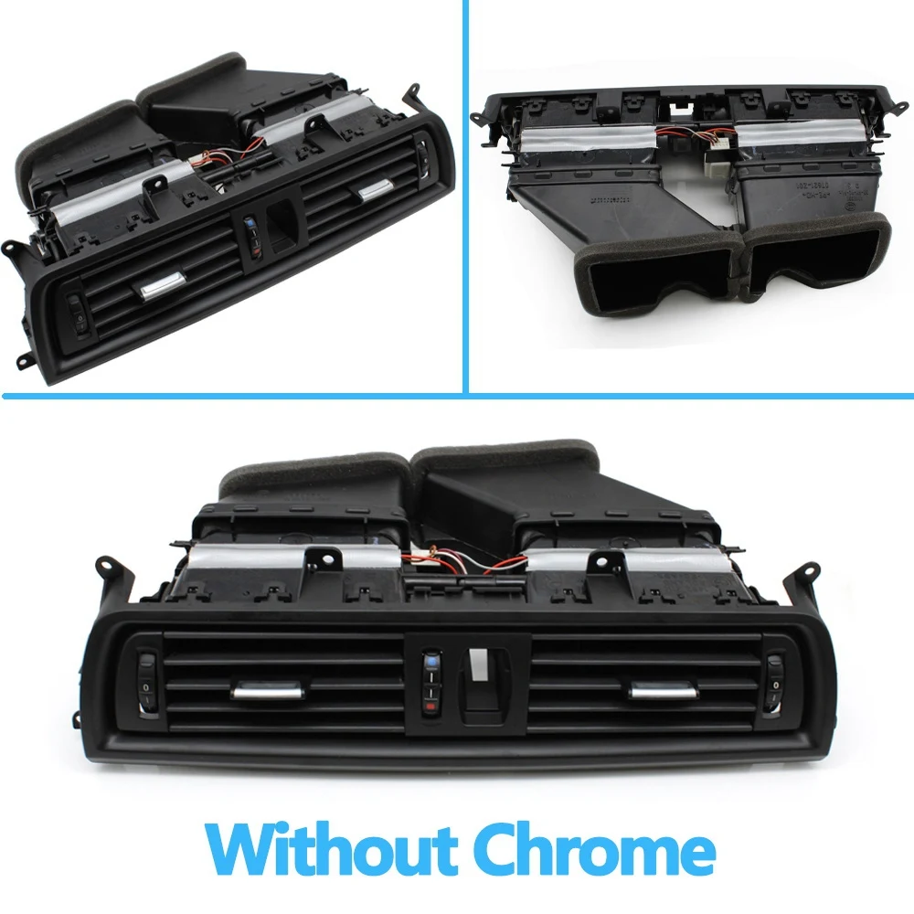 Plated Black Dashboard Central Air Conditioner Vent Grille Complete Assembly for 5 Series F10 F11 F18 64229209136