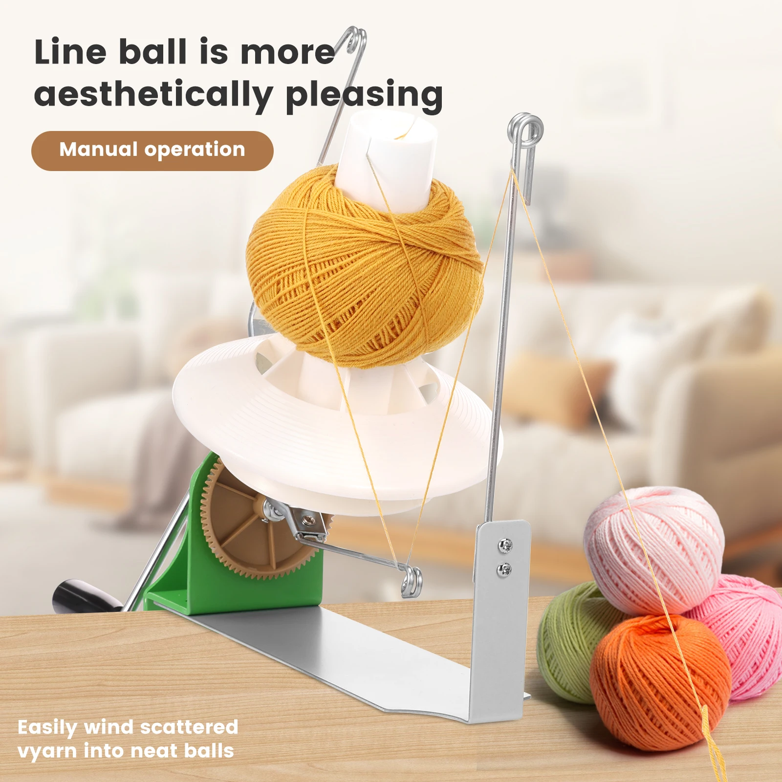 Yarn Winder Wear Resistant Yarn Spinner Double Rocker Arms Ball Winder Fast Winding Winding Tool Neat