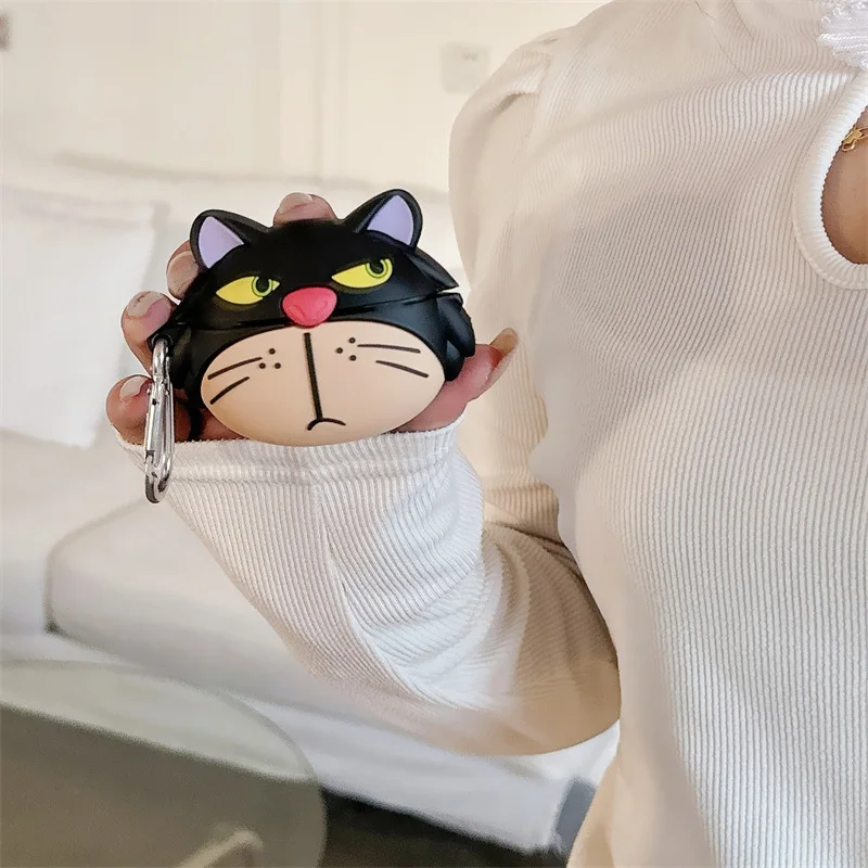 GULVQYF Schutzhülle für Airpods 4 (2024), niedliches Cartoon 3D Katzen Design, Kawaii Silikon Kopfhörer Schutzhülle für Airpod 4. Generation, für Mädchen und Jungen, Grau