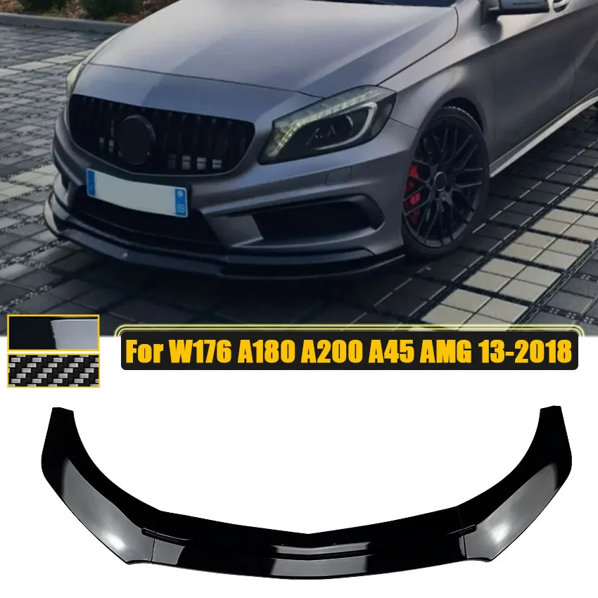 

Front Bumper Lip Spoiler Side Splitter Diffuser Body Kit For Mercedes Benz W176 A180 A200 A45 AMG 2013-2018 Car Accessories