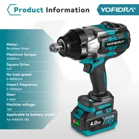YOFIDRA 3300N.M 3/4" Brushless Electric Wrench 4 Gears Cordless Efficient Car Repair Power Tools For Makita 18V Battery 2