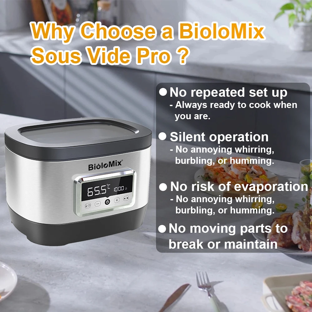 Sous Vide Cooker BioloMix 6th Generation Stainless Steel Sous Vide Oven Pro 8L Touch Control Accurate Temperature Water Circulator Bath Cooker sous vide cooker