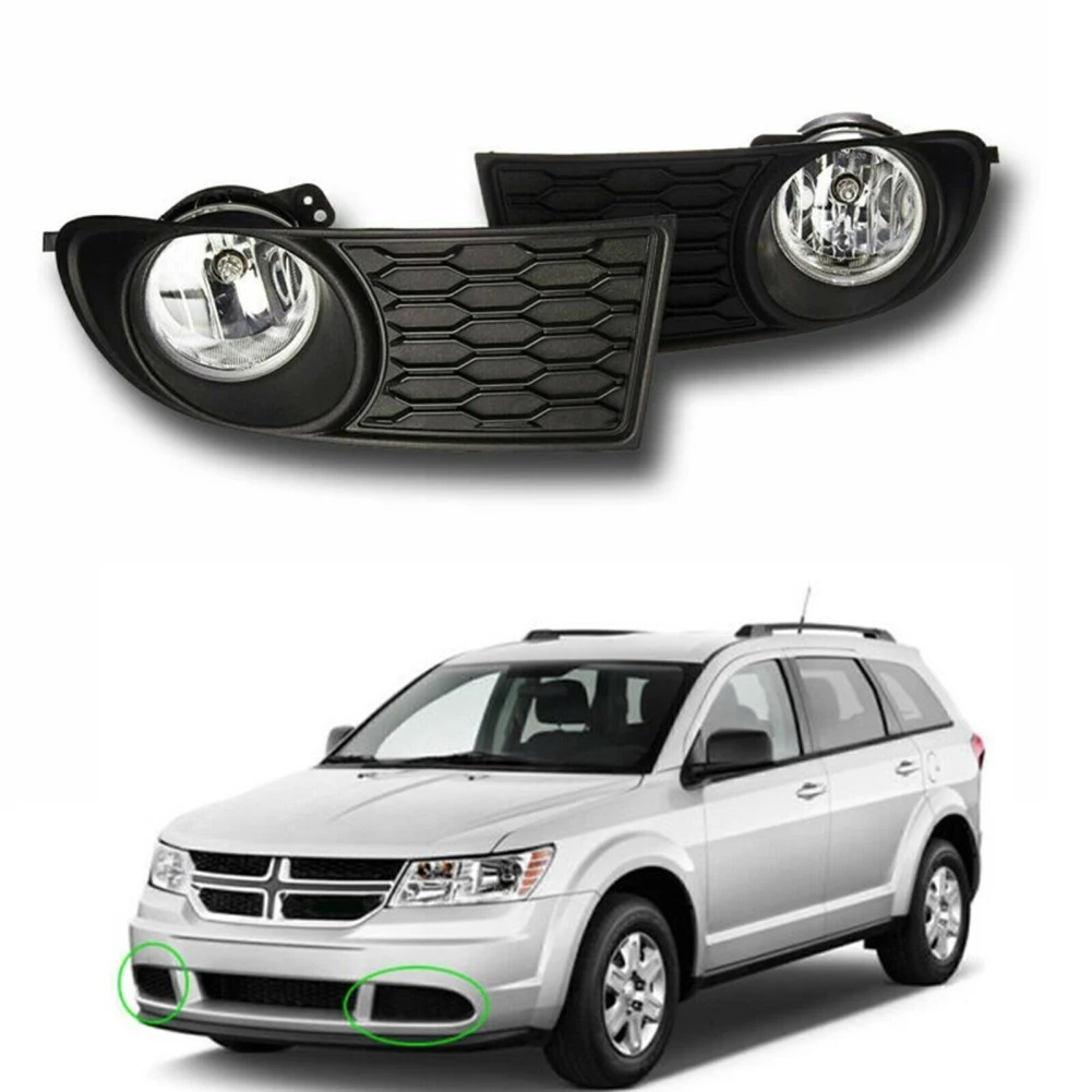 

LED Fog Lights 68079850AB 68079851AB Car Front Left Right Bumper Fog Light With Switch And Wiring Kit Automobile Accessories