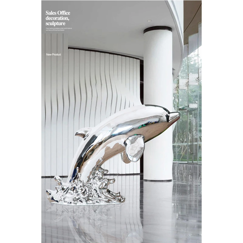 

Whale art sculpture dolphin animal floor decoration Abstract landscape Sales Department Hotel large installation
