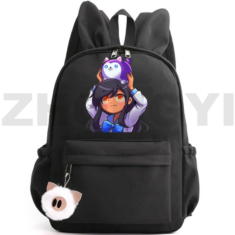

Preppy Kids Cartoon Aphmau Pattern Backpacks Lovely Rabbit Ears School Back Pack for Girls Trendy Lady Travel Daily Rucksack