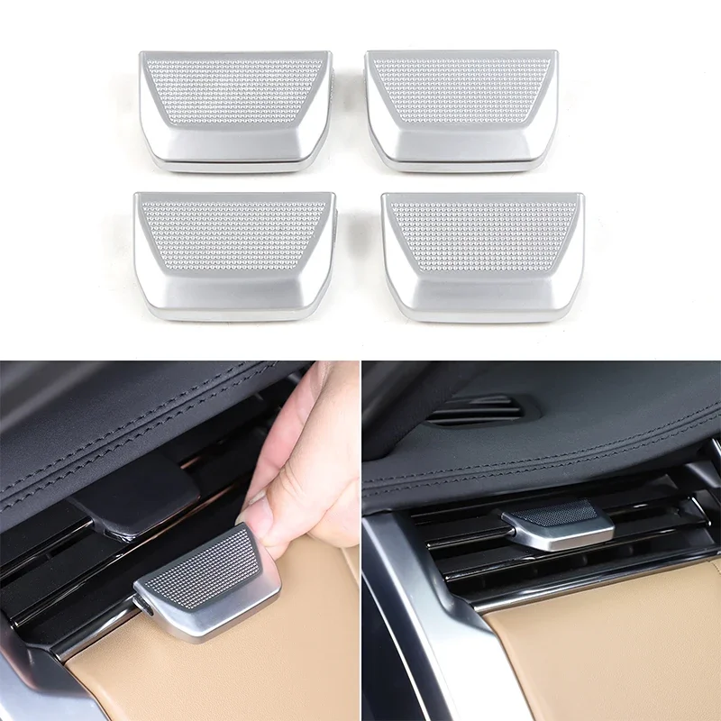 

For Land Rover Range Rover Sport/Vogue 2023+ ABS silver car front row air outlet adjustment rod cover sticker car accessories