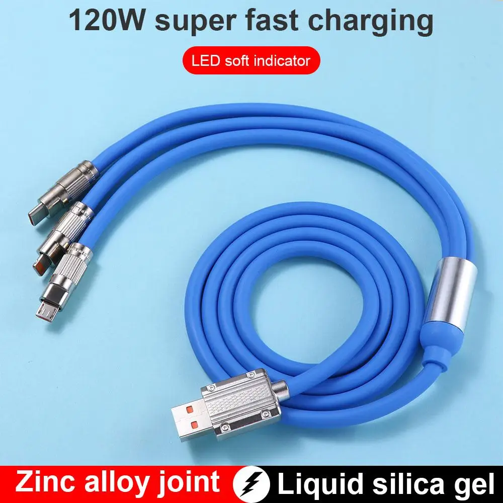 

Cable 120W Data Wire Quick Charge Type C Charger Cable Data Cable USB Charger Cable 3 In 1 Usb Charging Cord Fast Charging Cord
