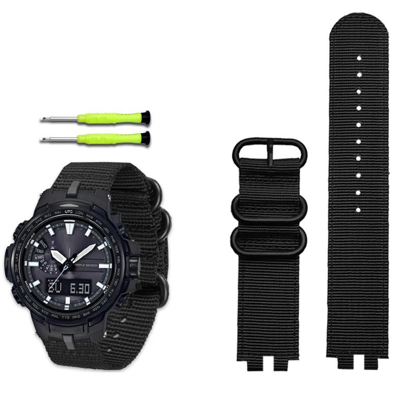thumbnail image 1 of Correa de reloj de nailon para CASIO prw3000/3100/6000/6100y, correa de reloj de lona modificada, accesorios, pulsera para hombre, 1 of 5