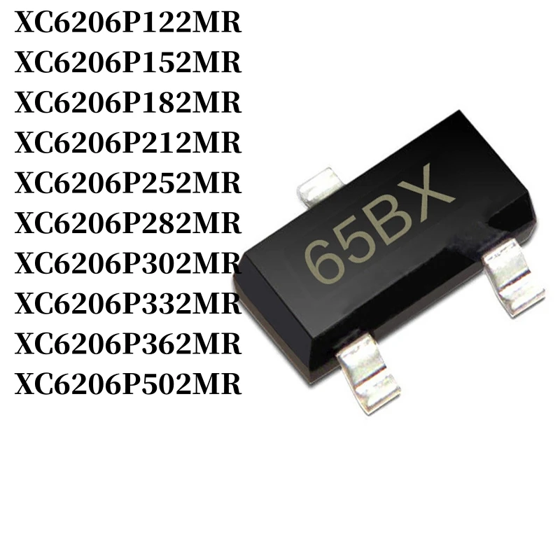 

100~5000Pcs XC6206P122MR/152MR/182MR/212MR/252MR/282MR/302M/332MR/362MR/502MR SOT-23 LDO 3-terminal Regulator IC SMD Low Dropout