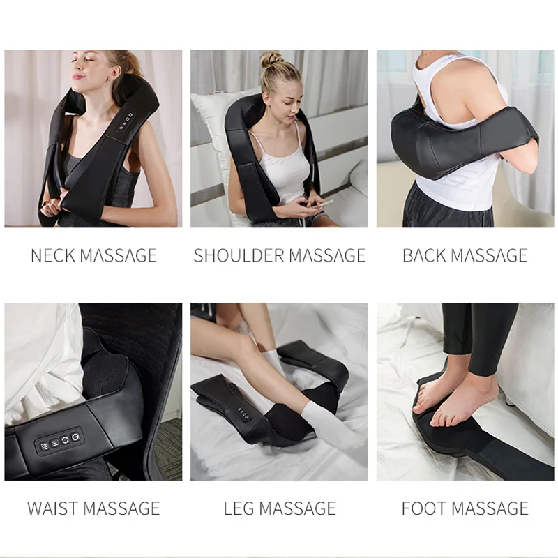 Neck and Back Massager with Soothing Heat Electric Deep Tissue 3D Kneading  Massage Pillow for Shoulder Leg Home Office Car Use - AliExpress