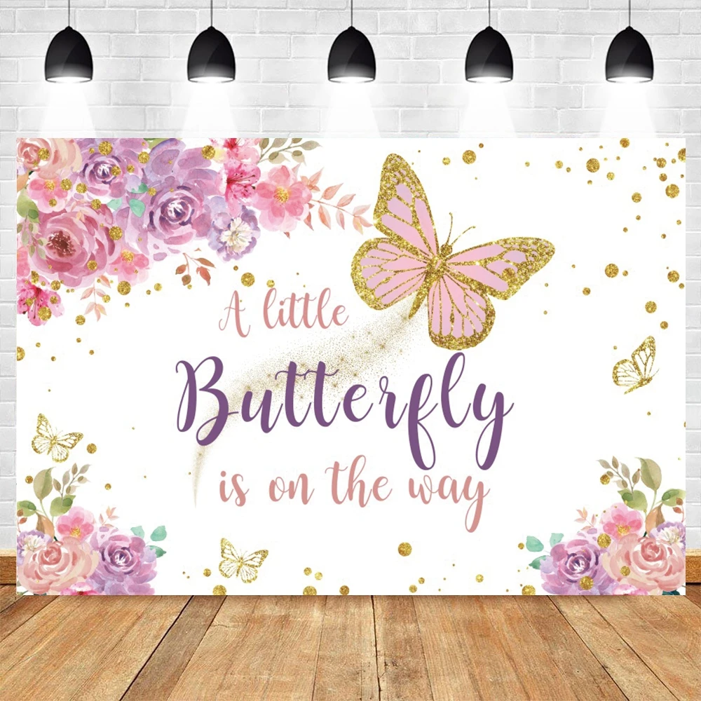 Photo Backdrop Flower Butterfly Backdrop Girls 1st Birthday Party Castle Baby Shower Rainbow Ballet Dancer Photography Background Decor