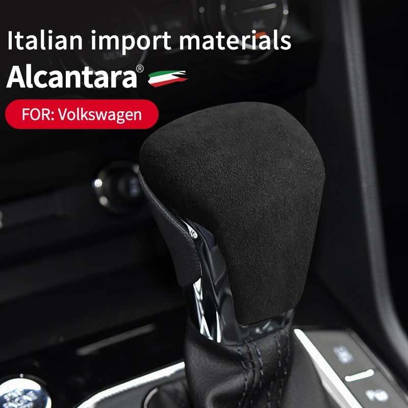 

Car Cover Gear Shift Head Knob Alcantara Suede Handbrake Collars Case For Volkswagen VW Teramont X Tiguan X L Phideon Viloran