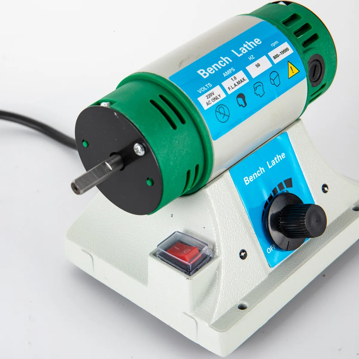 320W AC Polisher Machine Adjustable Variable Speed Multi-function Jewelry Rock Polishing Buffer Bench Lathe with 2 Cloth Wheels — view 4