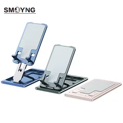 Smoyng dobrável portátil de alumínio desktop tablet suporte do telefone suporte ajustável para ipad pro 12.9 iphone 13 montagem móvel
