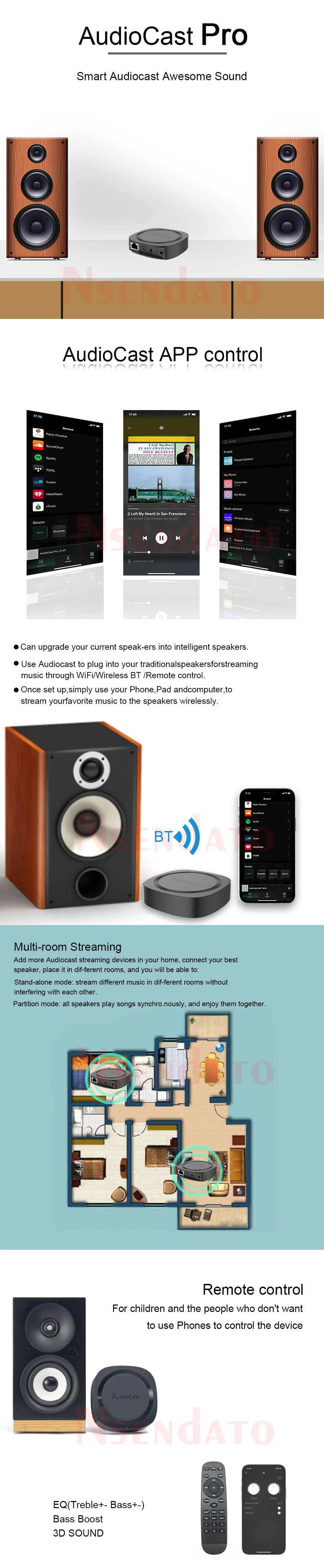 IEAST Audiocast Pro M20 Wireless WiFi Audio Music Receiver Multi Room Audio Wifi
