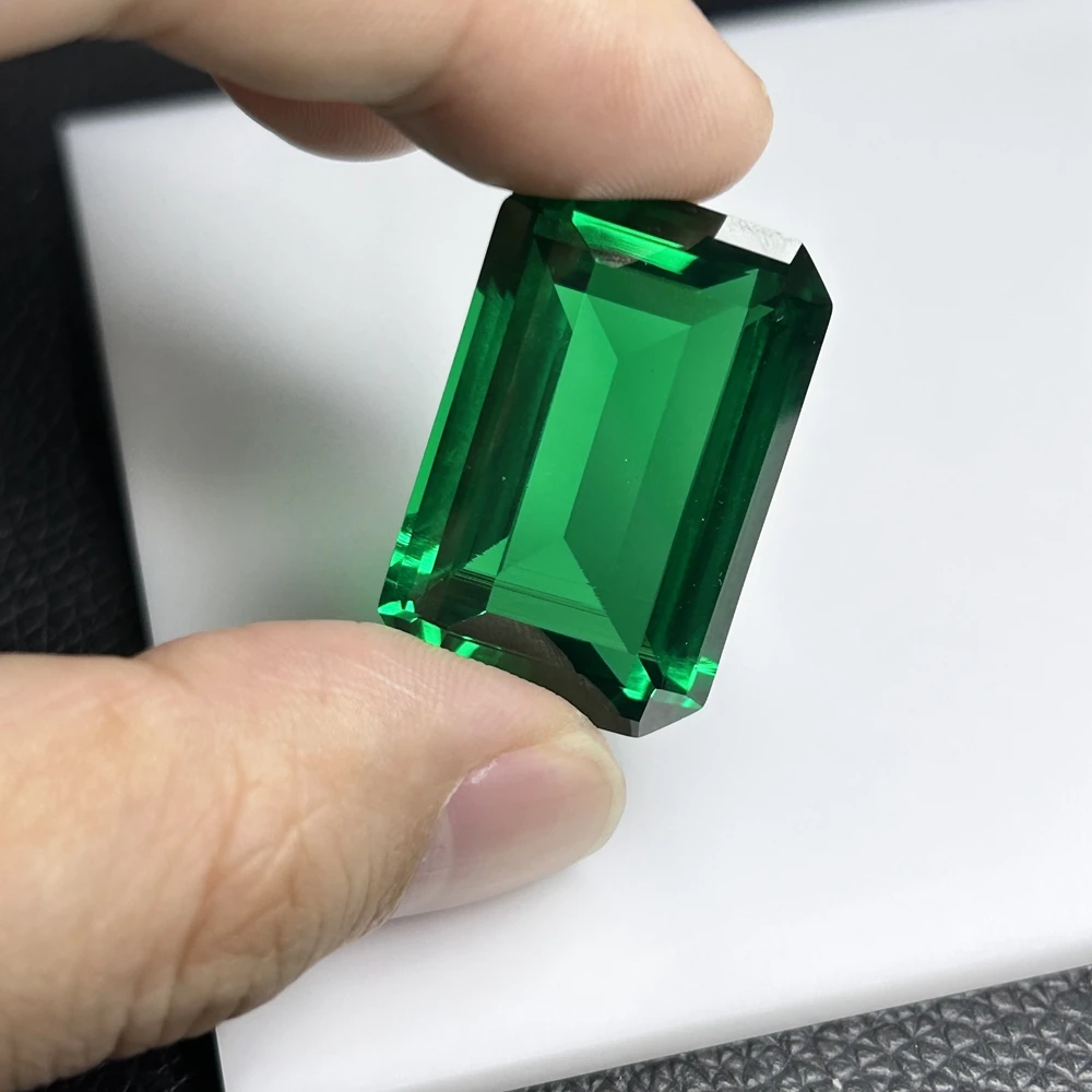 Meisidian Octagon 20X30MM  60 Carat Large Size Lab Created Grown Green Emerald Gemstone 2