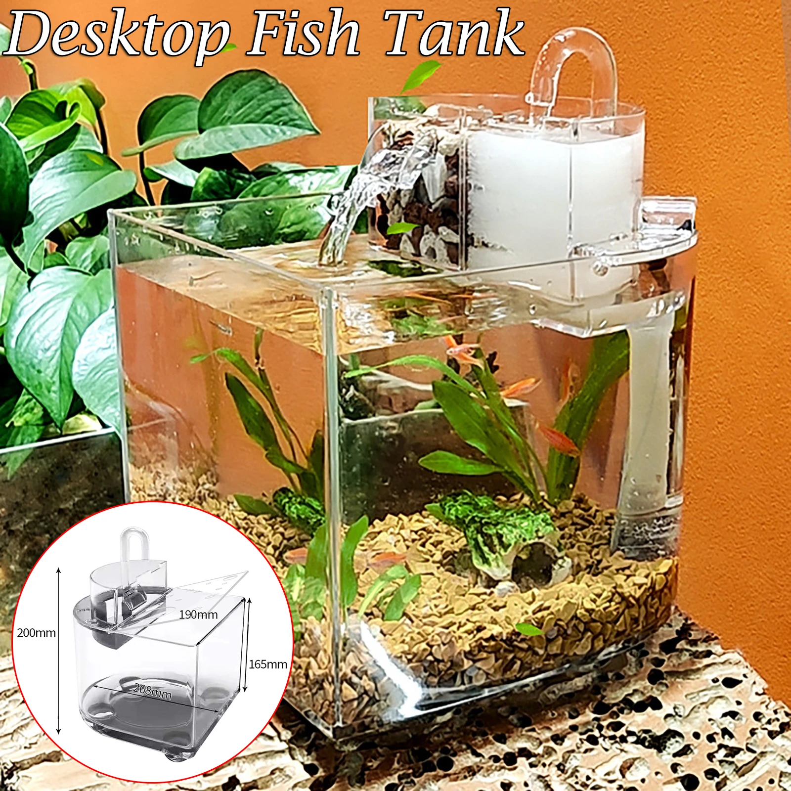 Voorzitter Bloeien aanklager Desktop Mini Aquarium With Water Filter Home Office Decor Fish Tank  Ecological Small Fish Tank With 2.5w Silent Submersible Pump - Aquariums -  AliExpress