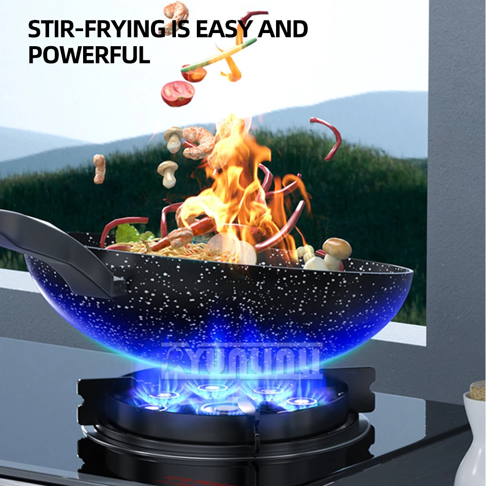 Fierce Fire Kitchen Gas Cooker Household Doube Cooktop Desktop Gas Stove Natural Liquefied Gas Timing Stove
