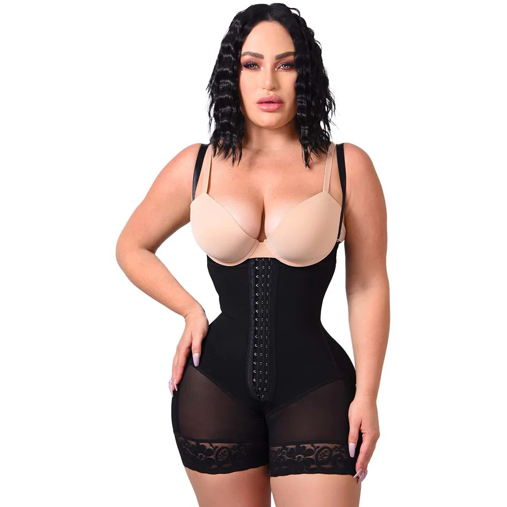 Fajas Colombianas High Compression Tummy Control Bodysuit Waist Trainer Butt Lifter Body Shaper Sleeveless open-chest Shapewear