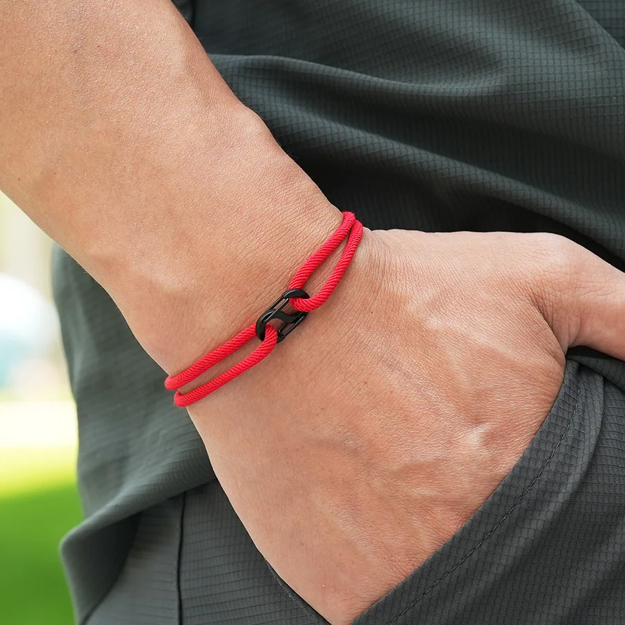 Stainless Steel Adjustable Rope Bracelet for Men and Women